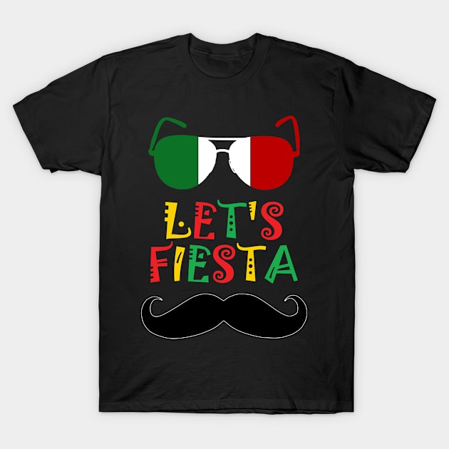 Cinco De Mayo Let's Fiesta T-Shirt by Boo Face Designs